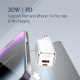Kućni punjač LDNIO A2317C, 3.6A, QC3.0 18W, PD 30W sa Iphone lightning kablom beli - 206634-1