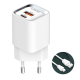 Kucni punjac LDNIO A2317C, 3.6A, QC3.0 18W, PD 30W sa Type C kablom beli - 208804