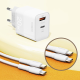 Kućni punjač Moxom MX-HC134 Fast Charge QC 18W PD20W sa kablom Type-C na Type-C beli - 613684
