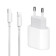 Kućni punjač PD 20W za iPhone sa kablom Type-C na Lightning beli - 059648