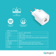 Kućni punjač Pluginn PI-D73-33w, QC3.0 PD3.0, PPS, USB-PD 20W+33W, 53W (total) sa kablom USB na iPhone Lightning beli - 059429