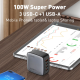 LDNIO Kućni punjač sa adapterima LDNIO Q408  QC3.0 (30W) 3xPD3.0 (100W) 100W Max Type C-Type C, crna - 215603
