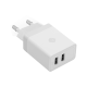 Kućni punjač Teracell Evolution DLS-TC03 Fast QC 3.0+2.4A 18W sa kablom USB na iPhone Lightning beli - 040649-1