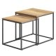 OSKAR Kvadratni sto za kafu 2 kom - hrast / crne noge - EP2595809