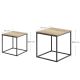 OSKAR Kvadratni sto za kafu, 2 komada -sonoma oak / black nogare - EP2827342