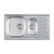 METALAC Sudopera inox jednodelna sa pomoćnim koritom Luna flex 1.5D ,fi 90 - 123326