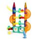 ECO TOYS Magnetni svetleći set blokova sa stazom za kuglice, 134 dela - EP2749334