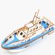 3d drvena slagalica - Mali brod - 6-1-1