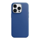 Maska za iPhone 14 Pro kobalt Beautiful Shine Leather plava - 059011