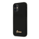 Maska za iPhone 12 mini mat crna Guess Faceplate - GUHCP12SLSLMGBK