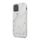 Maska za iPhone 12 mini bela Guess Faceplate Marble - GUHCP12SPCUMAWH
