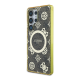 Maska za Samsung Galaxy S25 Ultra/ S938B braon Guess 4G Background Gold Electroplated Peony Pattern MagSafe - GUHMS25LH4PYEEW