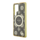 Maska za Samsung Galaxy S25 Ultra/ S938B braon Guess 4G Background Gold Electroplated Peony Pattern MagSafe - GUHMS25LH4PYEEW