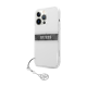 Maska za iPhone 13 Pro siva Guess 4G Stripe Charm - GUHCP13LKB4GGR