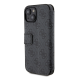 Maska za iPhone 15 Guess Bk Pu leather 4G Metal Logo siva - GUBKP15S4GMGGR