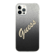 Maska za iPhone 12 Pro Max crna Guess Faceplate Glitter Gradient Script - GUHCP12LPCUGLSBK