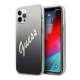 Maska za iPhone 12 Pro Max crna Guess Faceplate Glitter Gradient Script - GUHCP12LPCUGLSBK