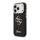 Maska za iPhone 17 Pro Guess Fixed Glitter Big 4G Metal Frame Case crna - DRO621552