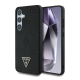 Maska za Samsung Galaxy S25/ S931B Guess Grained Hot Stamp Peony Pattern Triangle Logo MagSafe crna - GUHMS25SPGBTMK