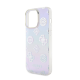 Maska za iPhone 15 Pro Guess Hc PC TPU Iridescent Glitter Pattern Peony Cordstrap ljubičasta - GUHCP15LHPELISU