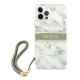 Maska za iPhone 12/ 12 Pro Guess Marble Strap zelena - GUHCP12MKMABGN