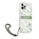 Maska za iPhone 12/ 12 Pro Guess Marble Strap zelena - GUHCP12MKMABGN