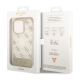 Maska za iPhone 14 Pro Guess PC/ TPU Peony Glitter Script Logo zlatna - GUHCP14LHG4MHG