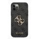 Maska za iPhone 12 Pro Max Grey Guess PU 4G Metal Logo - GUHCP12L4GMGGR