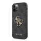 Maska za iPhone 12 Pro Max Grey Guess PU 4G Metal Logo - GUHCP12L4GMGGR