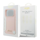 Maska za iPhone 17 Pro Guess Silicone Script Metal Logo MagSafe Phone Case Cover pink - DRO621573