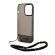 Maska za iPhone 14 Pro hardcase Translucent Pearl Strap Guess crna - GUHCP14LHGCOHK