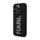 Maska za iPhone 15 Pro Max Karl Lagerfeld 3D Rubber Glitter Logo crna - KLHCP15X3DMBKCK