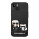 Maska za iPhone 14 Plus Karl Lagerfeld and Choupette Liquid Silicone crna - KLHCP14MSSKCK