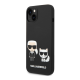 Maska za iPhone 14 Plus Karl Lagerfeld and Choupette Liquid Silicone crna - KLHCP14MSSKCK