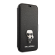Maska na preklop Karl Lagerfeld Flip Saffiano iPhone 12 Pro Max crna - KLFLBKP12LIKMSBK