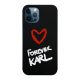 Maska za iPhone 12 Pro Max crna Karl Lagerfeld Forever Karl - KLHCP12LSILKRBK
