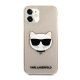 Maska za iPhone 12 Mini zlatna Karl Lagerfeld Glitter Cat - KLHCP12SCHTUGLGO
