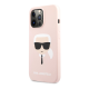 Maska za iPhone 13 Pro Light Pink Karl Lagerfeld Hc Silicone Karl Head - KLHCP13LSLKHLP