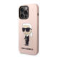 Maska za iPhone 15 Pro Max Karl Lagerfeld Hc Silicone NFT Ikonik roze - KLHCP15XSNIKBCP
