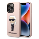 Maska za iPhone 15 Pro Max Karl Lagerfeld Hc Silicone NFT Ikonik roze - KLHCP15XSNIKBCP