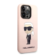 Maska za iPhone 15 Pro Max Karl Lagerfeld Hc Silicone NFT Ikonik roze - KLHCP15XSNIKBCP