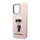 Maska za iPhone 15 Pro Max Karl Lagerfeld Hc Silicone NFT Ikonik roze - KLHCP15XSNIKBCP