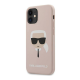 Maska za iPhone 12 mini pink Karl Lagerfeld - KLHCP12SSLKHLP