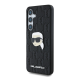 Maska za Samsung S25/ S931B Karl Lagerfeld Leather Monogram Pin Logo Karl Head crna - KLHCS25SPGKLKIPK