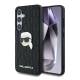 Maska za Samsung S25/ S931B Karl Lagerfeld Leather Monogram Pin Logo Karl Head crna - KLHCS25SPGKLKIPK