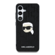 Maska za Samsung S25/ S931B Karl Lagerfeld Leather Monogram Pin Logo Karl Head crna - KLHCS25SPGKLKIPK