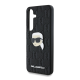 Maska za Samsung S25/ S931B Karl Lagerfeld Leather Monogram Pin Logo Karl Head crna - KLHCS25SPGKLKIPK