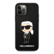 Maska za iPhone 12/ 12 Pro Black Karl Lagerfeld Liquid Silicone Ikonik NFT - KLHCP12MSNIKBCK
