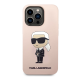 Maska za iPhone 13 Pro Karl Lagerfeld Liquid Silicone Ikonik NFT Pink - KLHCP13LSNIKBCP