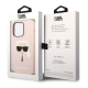 Maska za iPhone 14 Pro Karl Lagerfeld Liquid Silicone Karl Head Pink - KLHCP14LSLKHLP